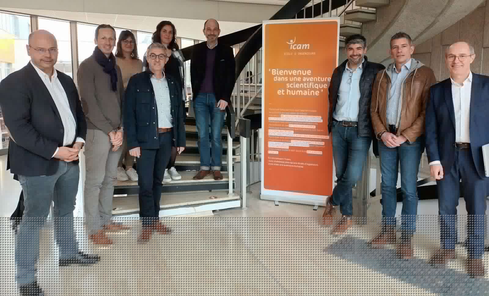 équipes Icam et Proginov lors de la signature de la convention le 13 février 2024